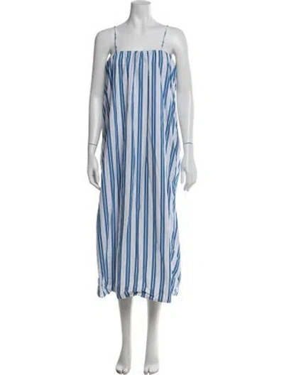 Pre-owned Ganni Striped Midi Length Dress In Multi