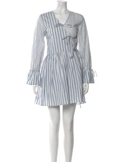 Pre-owned Ganni Striped Mini Dress In Multi