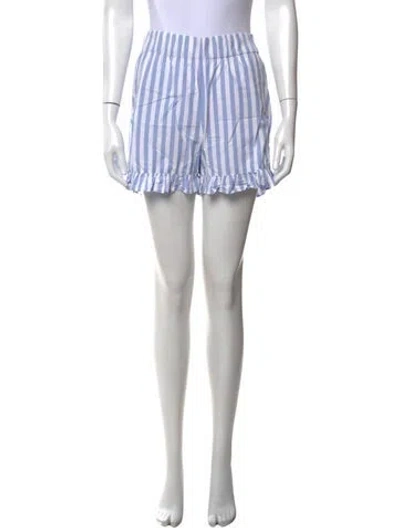 Pre-owned Ganni Striped Mini Shorts In Blue