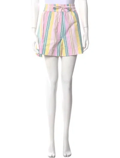 Pre-owned Ganni Striped Mini Shorts In Multi