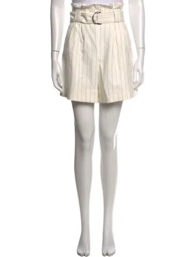 Pre-owned Ganni Striped Mini Shorts In Neutrals