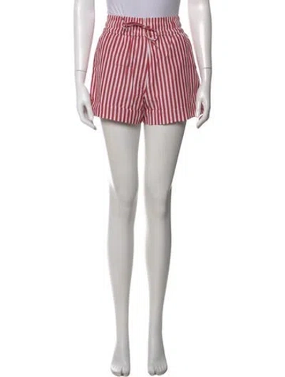 Pre-owned Ganni Striped Mini Shorts In Pink