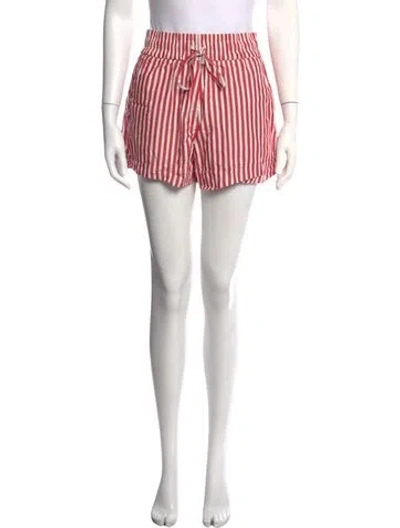 Pre-owned Ganni Striped Mini Shorts In Pink