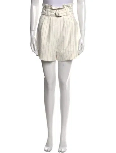 Pre-owned Ganni Striped Mini Shorts In White