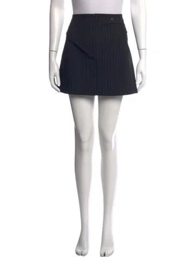 Pre-owned Ganni Striped Mini Skirt In Black