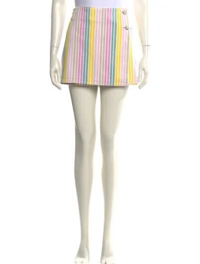 Pre-owned Ganni Striped Mini Skirt In Multi