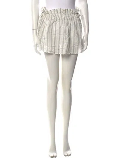 Pre-owned Ganni Striped Mini Skirt In White