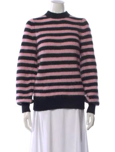 Pre-owned Ganni Striped Mock Neck Sweater In Multi