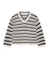 Ganni Gestreifter Pullover In Lochstrick In White