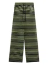 Ganni Striped-pattern Trousers In Green