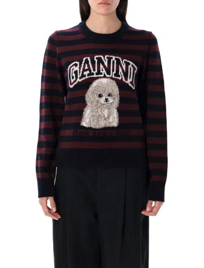 GANNI GANNI STRIPED POODLE JUMPER