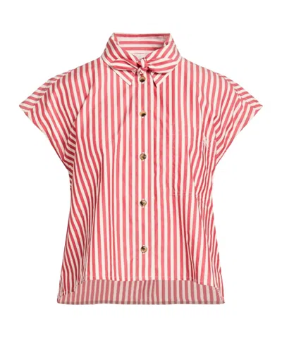 Ganni Striped Shirt In Multi