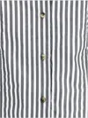 Ganni Striped Shirt With Asymmetrical Hem And Waist Tie