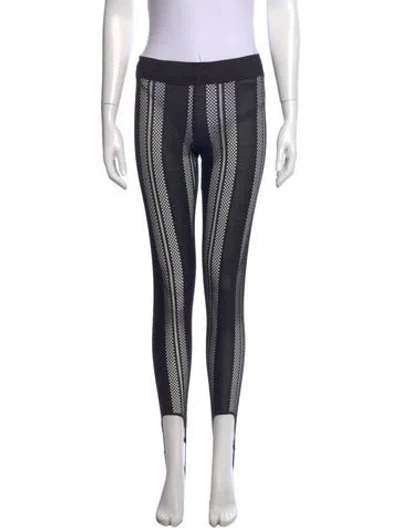 Pre-owned Ganni Striped Skinny Leg Pants In Black