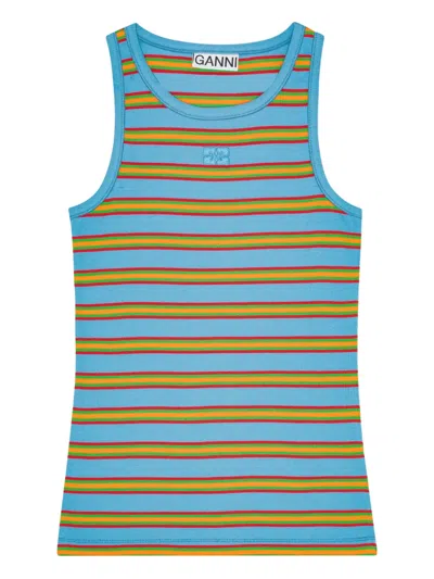 GANNI STRIPED SLEEVELESS TOP
