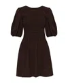 Ganni Brown Smock Minidress In Black