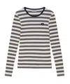 Ganni Organic Cotton Striped T-shirt In White