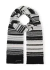 Ganni Striped Soft Wool Scarf