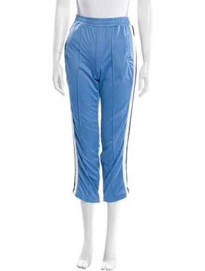 Pre-owned Ganni Striped Straight Leg Pants In Blue
