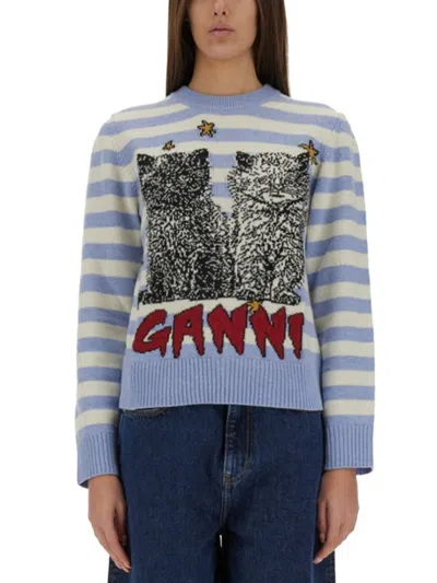 GANNI GANNI STRIPED SWEATER
