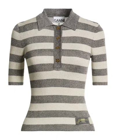 Ganni Striped Sweater In Multi