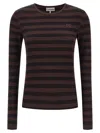 Ganni Striped Sweater T-shirt Multicolor In Multi
