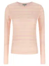 Ganni Striped Sweater T-shirt Pink In Pink