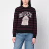 Ganni Graphic Wool Mix Poodle Stripe Sweaters And Cardigans Multicolor In Multi