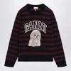Ganni Graphic Wool Mix Poodle Stripe Sweaters And Cardigans Multicolor In Multi
