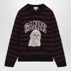 Ganni Graphic Wool Mix Poodle Stripe Sweaters And Cardigans Multicolor In Multi