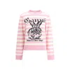 Ganni Striped Sweater With Rabbit