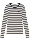 Ganni Organic Cotton Striped T-shirt In White