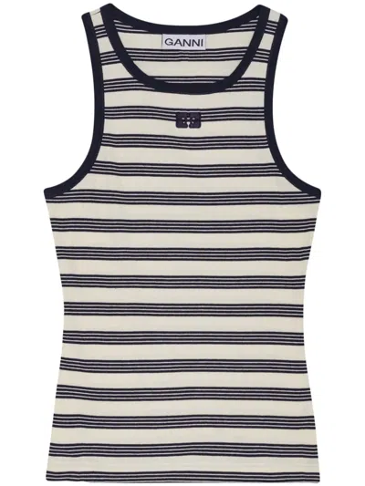 GANNI STRIPED TANK TOP