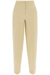 Ganni Striped Tapered Trousers In Sahara Sun (beige)