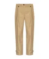 Ganni Striped-jacquard Trousers In Nude