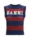 Ganni Multicolor Cotton And Polyester Vest In Multi