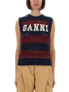 Ganni Multicolor Blue Striped Vest