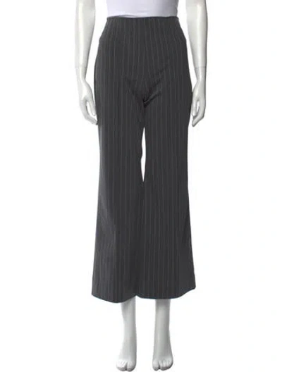 Pre-owned Ganni Striped Wide Leg Pants In Gray
