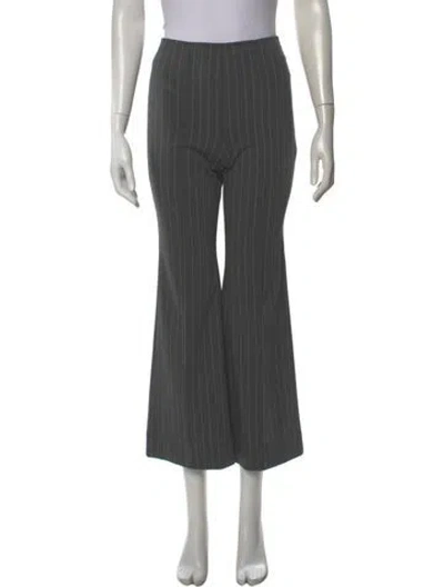 Pre-owned Ganni Striped Wide Leg Pants In Gray