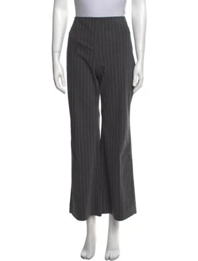 Pre-owned Ganni Striped Wide Leg Pants W/ Tags In Gray