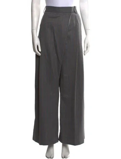 Pre-owned Ganni Striped Wide Leg Pants W/ Tags In Grey