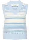 Ganni Wool Vest Knitwear Light Blue