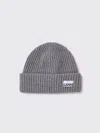 Ganni Structured Rib Beanie In Gray