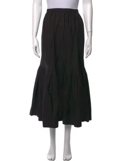 Pre-owned Ganni Studded Accents Long Skirt In Black