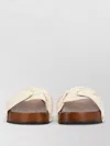 Ganni Studded Flat Slides Twisted Strap Design In White
