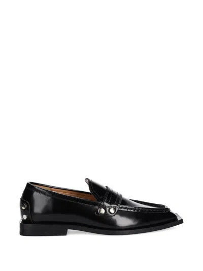 Ganni Studded Loafers In Black