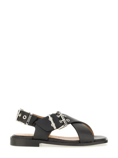 Ganni Studded Sandal In Black