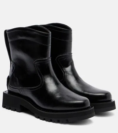 Ganni Studs Ankle Boots In Black