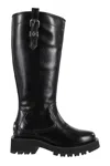 Ganni Studs High Boot Crinkle In Black