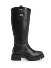 Ganni Studs High Boot Crinkle Oleatex Boots Black